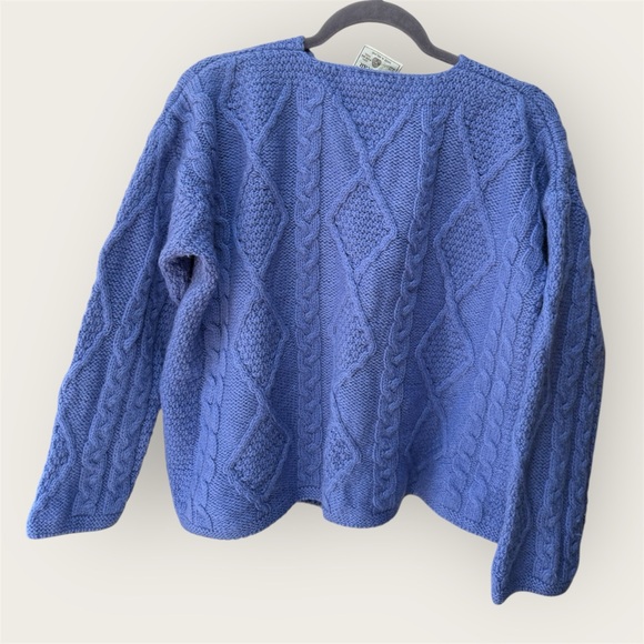 Connemara Knitwear Merino Wool 100% Pure Wool Made in Ireland purple cardigain - Picture 2 of 8